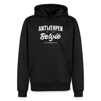 Antwerpen Belgie Vintage Logo - Männer Premium Bio Hoodie - Schwarz - Vorne - Nico (187cm)