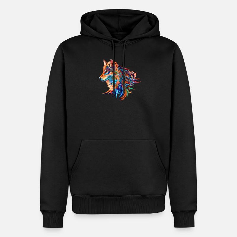 Loup - Sweat à capuche Premium bio Homme - noir