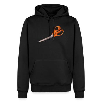 Orange Schere - Männer Premium Bio Hoodie - Schwarz - Vorne - Nico (187cm)