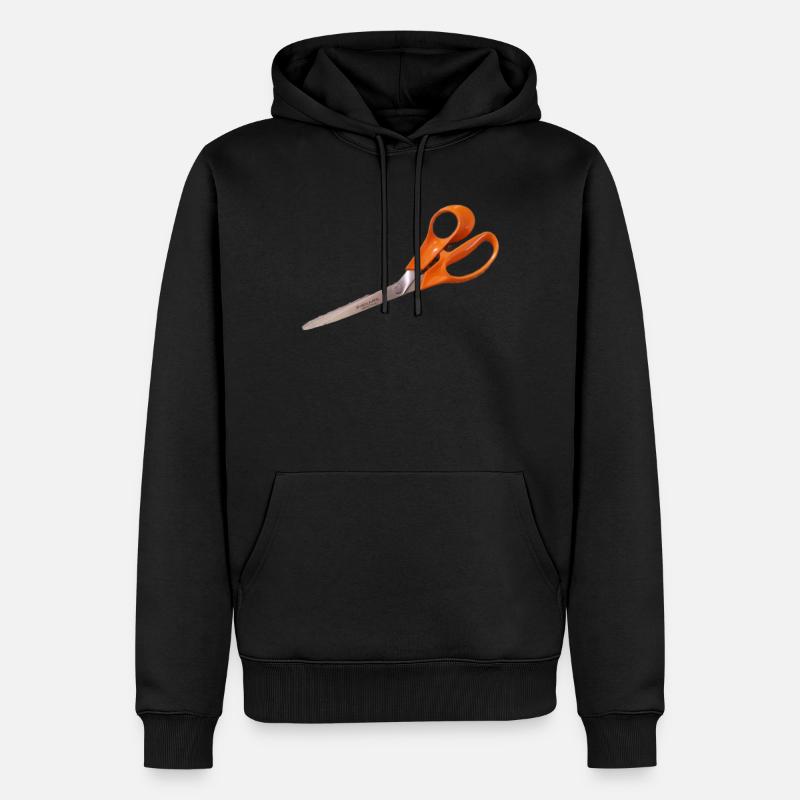 Ciseaux orange - Sweat à capuche Premium bio Homme - noir
