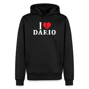 T-Shirt Ich liebe Dario T-Shirt Geschenkidee - Männer Premium Bio Hoodie - Schwarz - Vorne - Nico (187cm)
