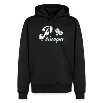 pétanque, fan de pétanque, bouliste - Sweat à capuche Premium bio Homme - noir - Devant - Nico (187cm)