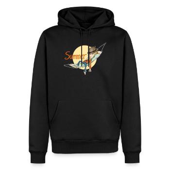 summer - Männer Premium Bio Hoodie - Schwarz - Vorne - Nico (187cm)