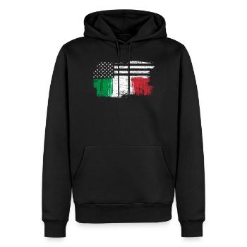 Sterne und Tricolore-Fusion - Männer Premium Bio Hoodie - Schwarz - Vorne - Nico (187cm)