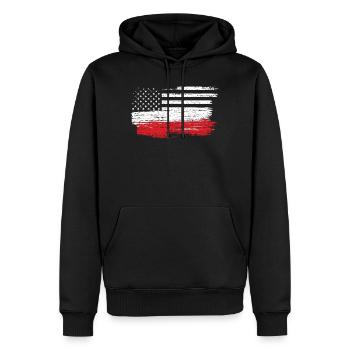 Gebürstete U.S. Flagge Kunst - Männer Premium Bio Hoodie - Schwarz - Vorne - Nico (187cm)