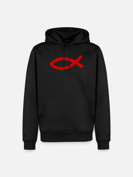 Jesus fish Ichthys fish fish - Men’s Premium Organic Hoodie - black