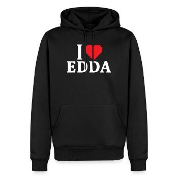 T-Shirt Ich liebe Edda T-Shirt Geschenkidee - Männer Premium Bio Hoodie - Schwarz - Vorne - Nico (187cm)