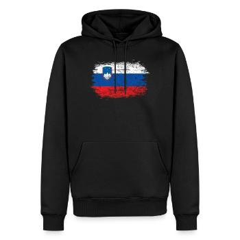 Art au pinceau du drapeau slovène - Sweat à capuche Premium bio Homme - noir - Devant - Nico (187cm)