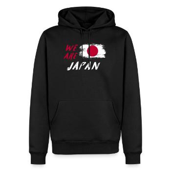 Wir sind Japan Flaggen Design - Männer Premium Bio Hoodie - Schwarz - Vorne - Nico (187cm)