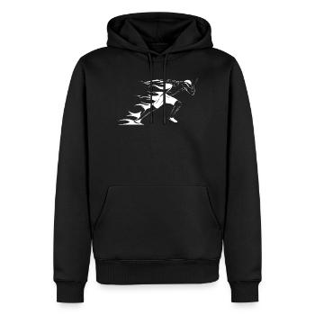 Leichtathletik Sport Training Symbol Läufer Grafik - Männer Premium Bio Hoodie - Schwarz - Vorne - Nico (187cm)