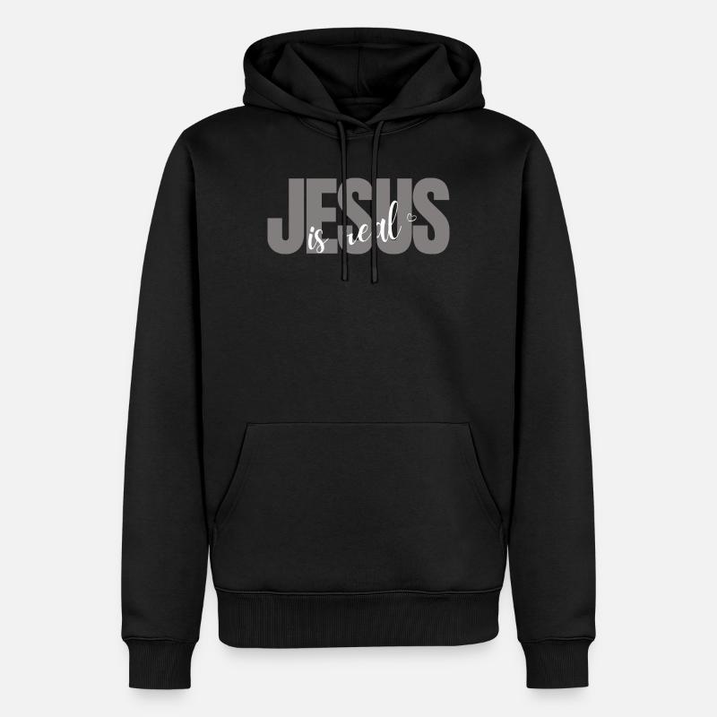 Jesus is Real - Männer Premium Bio Hoodie - Schwarz