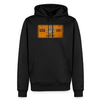 Glück auf Ruhrpott Schild - Männer Premium Bio Hoodie - Schwarz - Vorne - Nico (187cm)