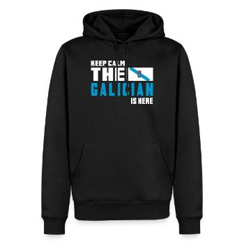 Keep calm Galicien Flaggen Design - Männer Premium Bio Hoodie - Schwarz - Vorne - Nico (187cm)