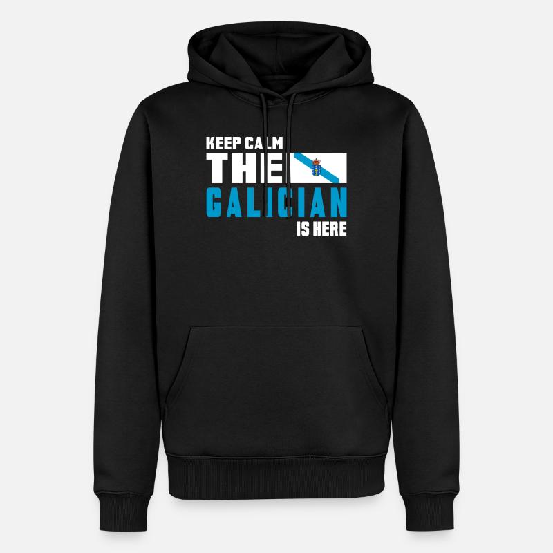 Drapeaux de Galice Keep Calm - Sweat à capuche Premium bio Homme - noir