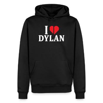 T-Shirt Ich liebe Dylan T-Shirt Geschenkidee - Männer Premium Bio Hoodie - Schwarz - Vorne - Nico (187cm)