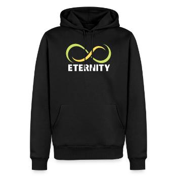 Emblème du ruban de l’infini de l’éternité - Sweat à capuche Premium bio Homme - noir - Devant - Nico (187cm)