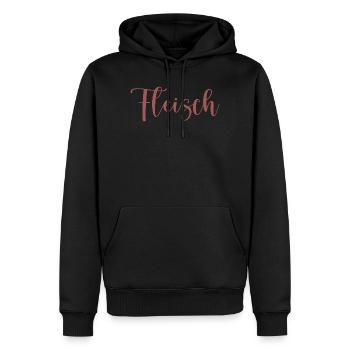 Fleisch - Männer Premium Bio Hoodie - Schwarz - Vorne - Nico (187cm)