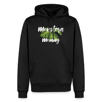 Monstera Mommy Pflanzenmama Pflanzen Geschenk - Männer Premium Bio Hoodie - Schwarz - Vorne - Nico (187cm)