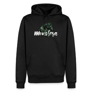 Monstera Fensterblatt Pflanzen Geschenk - Männer Premium Bio Hoodie - Schwarz - Vorne - Nico (187cm)