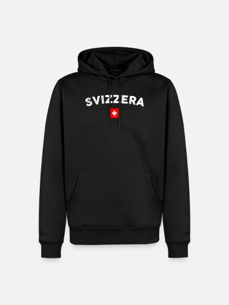 Svizzera Arc Emblem Flag - Men’s Premium Organic Hoodie - black