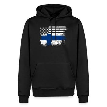 Drapeau américain de la Finlande - Sweat à capuche Premium bio Homme - noir - Devant - Nico (187cm)
