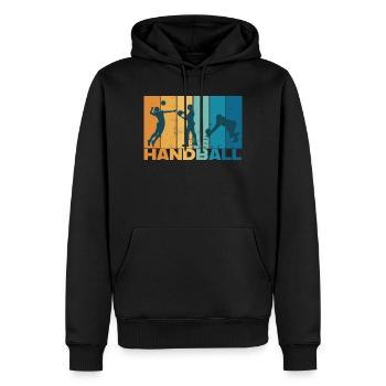 Handball Handballer Vintage Geschenk - Männer Premium Bio Hoodie - Schwarz - Vorne - Nico (187cm)