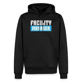 tshirt facility manager noir - Sweat à capuche Premium bio Homme - noir - Devant - Nico (187cm)