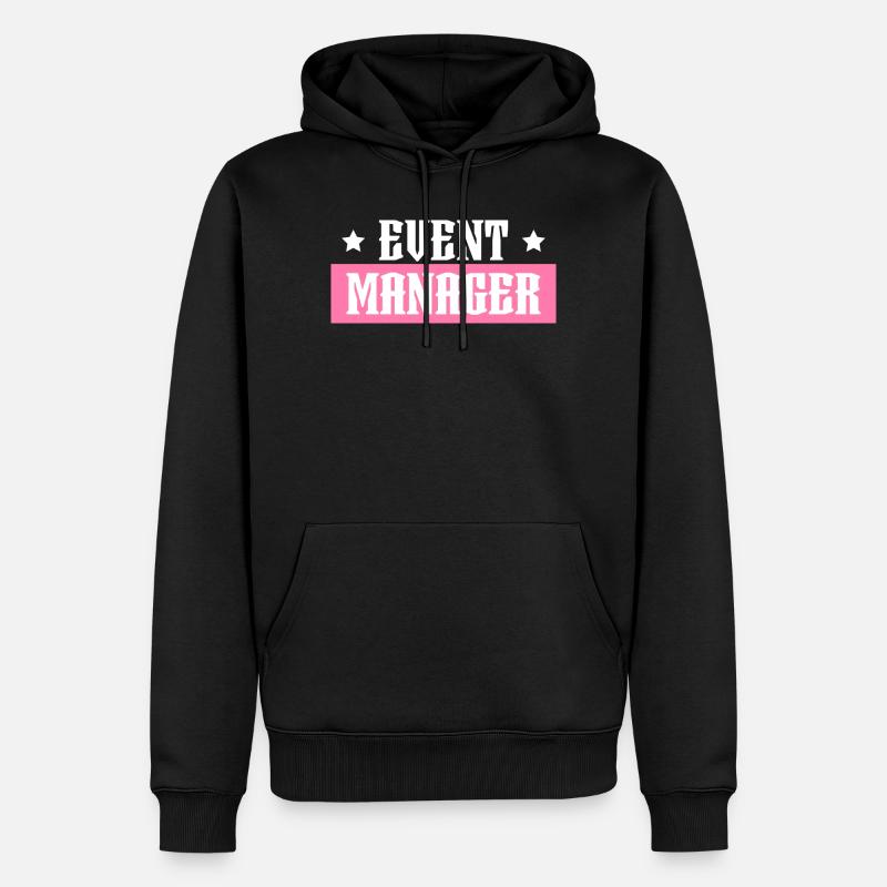 Event Manager tshirt rose noir - Sweat à capuche Premium bio Homme - noir