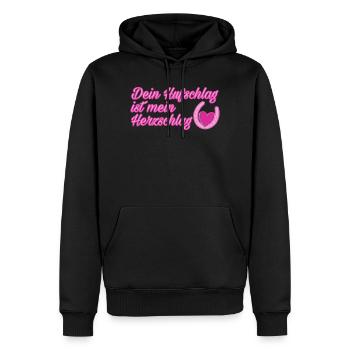 Dein Hufschlag ist mein Herzschlag - Männer Premium Bio Hoodie - Schwarz - Vorne - Nico (187cm)