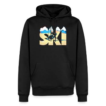 Ski Pop Art Côte - Sweat à capuche Premium bio Homme - noir - Devant - Nico (187cm)