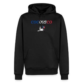 Cocorico - Sweat à capuche Premium bio Homme - noir - Devant - Nico (187cm)