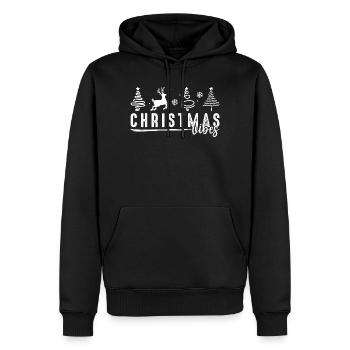 Ambiance de Noël de renne - Sweat à capuche Premium bio Homme - noir - Devant - Nico (187cm)