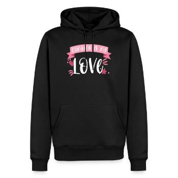 Escalade Montagnes d’alpinisme Love Gift - Sweat à capuche Premium bio Homme - noir - Devant - Nico (187cm)