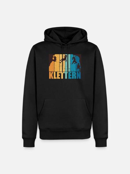 Klettern Bouldern Bergsteigen Berge Vintage - Männer Premium Bio Hoodie - Schwarz