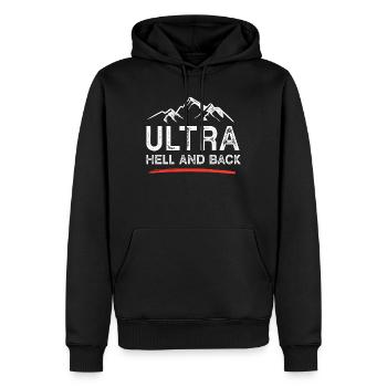 Ultra Running - Enfer et retour - Sweat à capuche Premium bio Homme - noir - Devant - Nico (187cm)