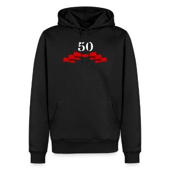 50. Geburtstag fünfzig Jahre selbst gestalten - Männer Premium Bio Hoodie - Schwarz - Vorne - Nico (187cm)