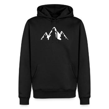 Montagnes Blanches - Sweat à capuche Premium bio Homme - noir - Devant - Nico (187cm)