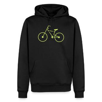 Fahrrad grün Radfahrer Fahrrad fahren - Männer Premium Bio Hoodie - Schwarz - Vorne - Nico (187cm)