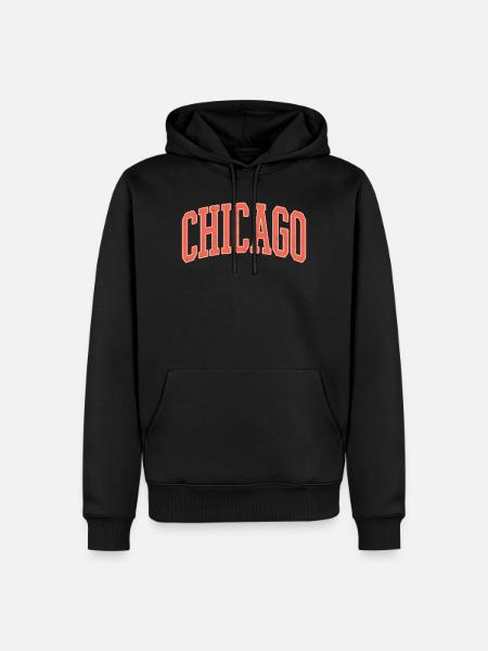 Chicago Arched Block Lettering - Men’s Premium Organic Hoodie - black