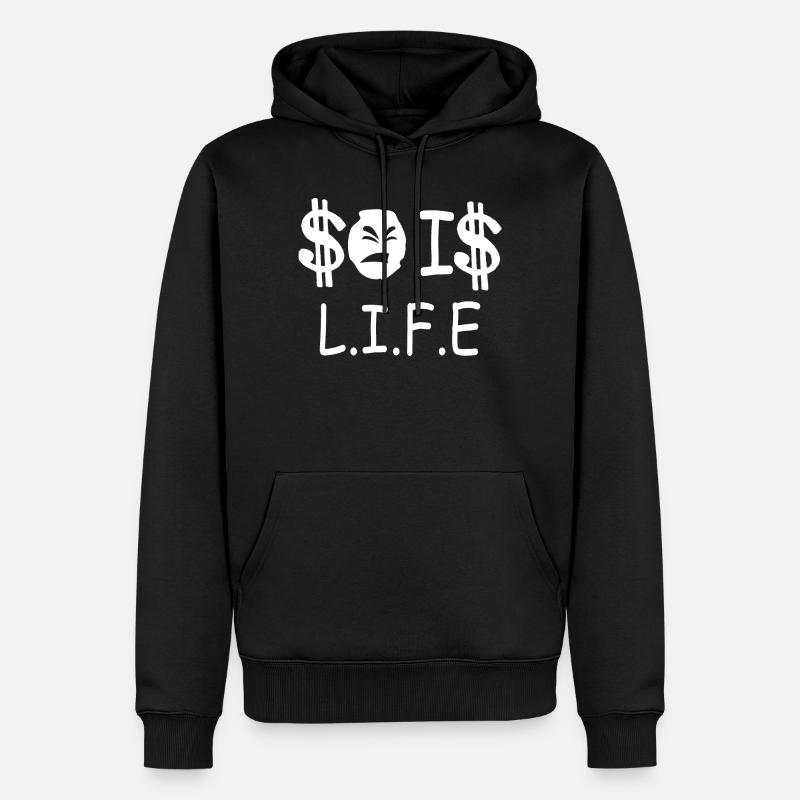 So ist das Leben - Männer Premium Bio Hoodie - Schwarz