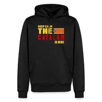 Keep Calm Katalonien Flaggen Design - Männer Premium Bio Hoodie - Schwarz - Vorne - Nico (187cm)