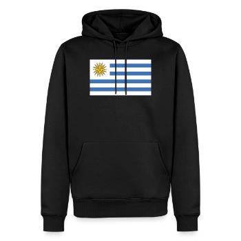 Uruguay Flagge - Männer Premium Bio Hoodie - Schwarz - Vorne - Nico (187cm)