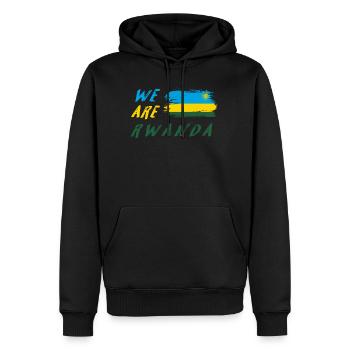 Wir sind Ruanda - Männer Premium Bio Hoodie - Schwarz - Vorne - Nico (187cm)