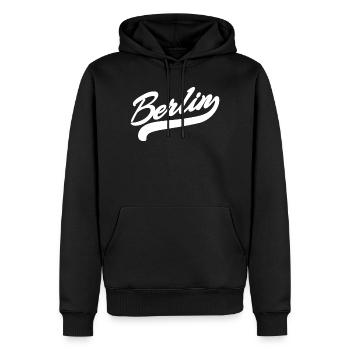Berlin Rétro - Sweat à capuche Premium bio Homme - noir - Devant - Nico (187cm)