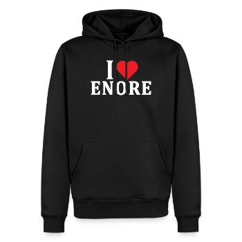 t-shirt I love Enore t-shirt gift idea - Men’s Premium Organic Hoodie - black - Front - Nico (187cm)