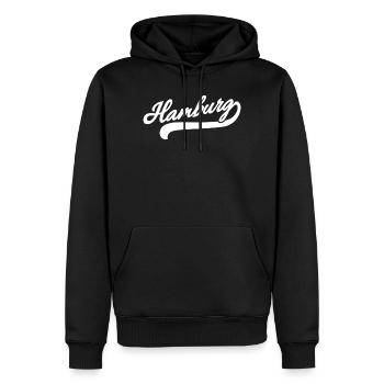 Hambourg Rétro - Sweat à capuche Premium bio Homme - noir - Devant - Nico (187cm)