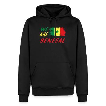 Wir sind Senegal - Männer Premium Bio Hoodie - Schwarz - Vorne - Nico (187cm)