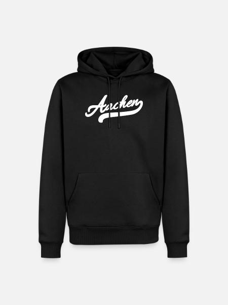 Aachen Retro - Männer Premium Bio Hoodie - Schwarz