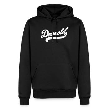 Detmold Retro - Männer Premium Bio Hoodie - Schwarz - Vorne - Nico (187cm)