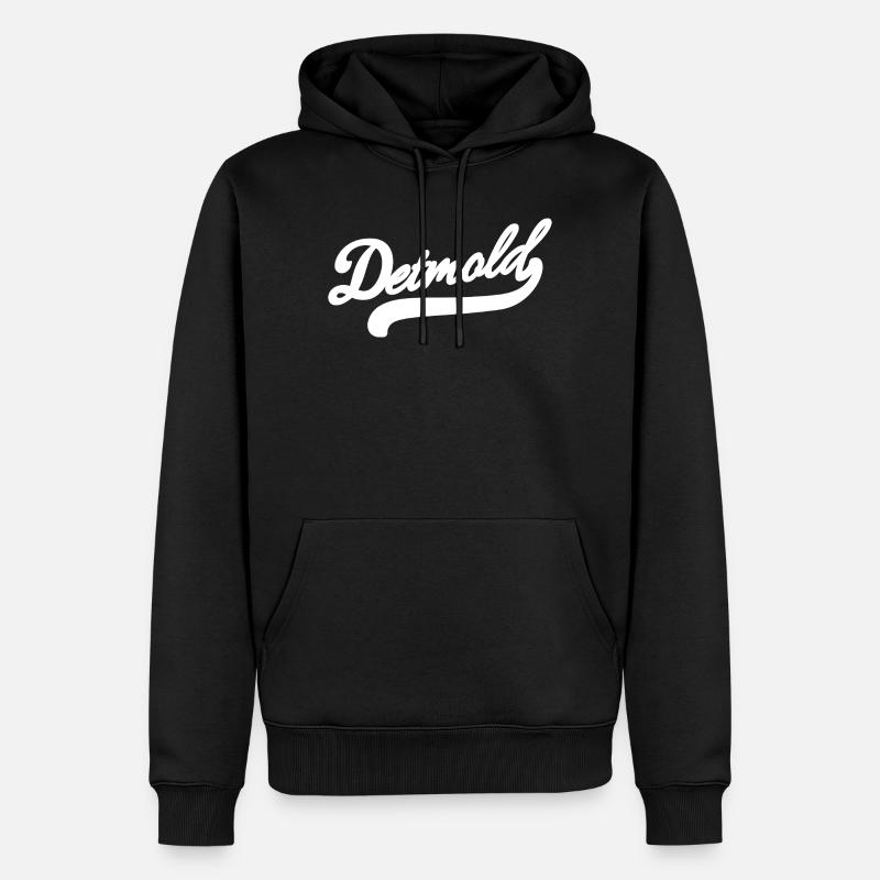 Detmold Rétro - Sweat à capuche Premium bio Homme - noir